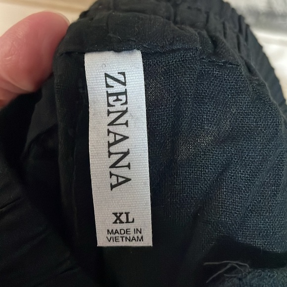 Zenana size XL black elastic high rise waist 5” linen shorts with pockets - Picture 8 of 10